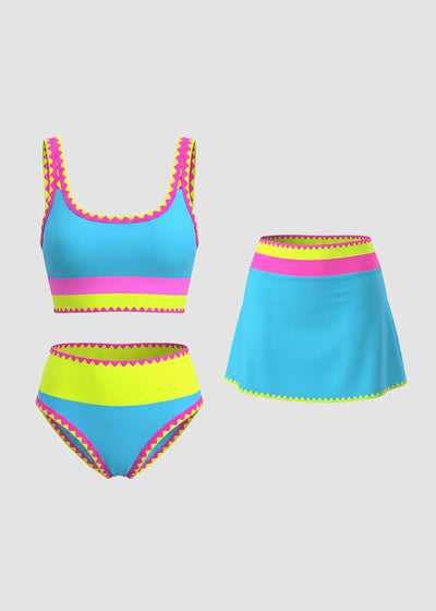 BONDEE 3 Piece Bikini Sets,Tummy Control & High Waisted Swimsuit