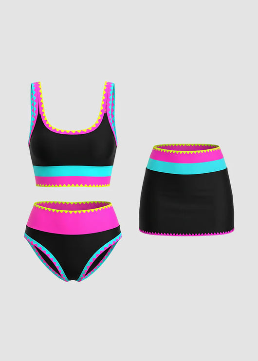 BONDEE 3 Piece Bikini Sets,Tummy Control & High Waisted Swimsuit